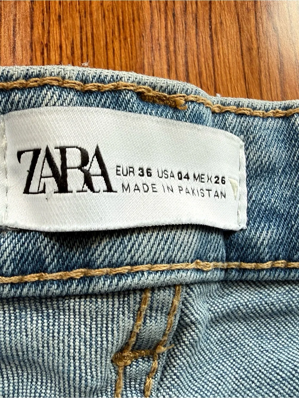 Zara Light Blue Ankle Flare Jeans